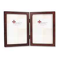 Lawrence Frames 755957D Espresso Wood Hinged Double Picture Frame, 5 by 7-Inch, Dark Walnut