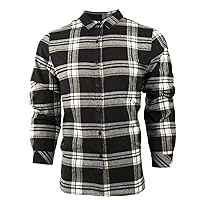 Burnside Ladies' Yarn-Dyed Long Sleeve Plaid Flannel Shirt L Black/Ecru