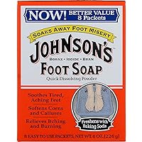 Johnsons Foot Soap Powder, 8 Packets - 2 PACK, Lavender