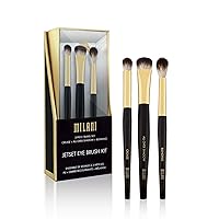 Milani Jetset Eye Brush Kit (3 Piece Set) 3 Travel-Sized Eye Brushes for On-the-Go Eyeshadow Application - Made with High-Grade Synthetic Bristles