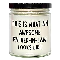 Funny Father-in-Law Gifts for Mother's Day Unique Gifts | This is What an Awesome Father-in-Law Looks Like | 9oz Vanilla Soy Candle