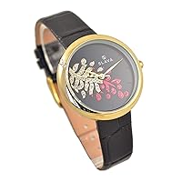 SL10107GB Quartz Analog Waterproof Womens Wrist Watch Leather Band