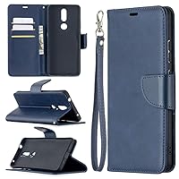 for Nokia 2.4 Leather Wallet Case Cover, Stand Flip Pouch Case with Wrist Strap,Magnetic Pouch Shell