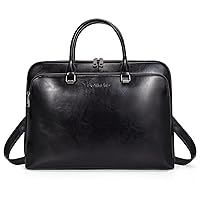 Laptop Messenger shoulder bag: Genuine Leather work Briefcase 13.3 15.6 inch designer handbag