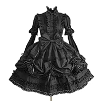 Womens Gothic Dress Princess Lace Bowknot Lolita Cosplay Costumes