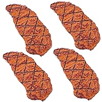 Fake Meat 4PCS Lifelike Simulated Mesh Fake Steak Cooked Roast Beef Faux Food Mini Kids Play Food for Kitchen Toys, Photography Props, Display Fake Meat