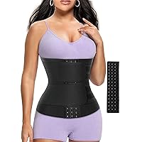 Sweat Band Waist Trainer for Women Belly with One Extra Hook Black XX-Large