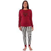 Touched by Nature Unisex Holiday Pajamas, Bear Women, Women Small