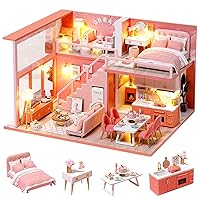 DIY Dollhouse Mini House Cottage Holzspielzeug Puppe Zubehör Set Dekor W7E4 