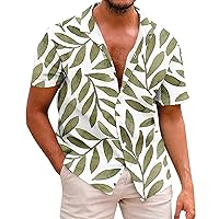 Big and Tall Lightweight Hawaiian Shirts for Men Tropical Floral Beach Vacation Shirts Relaxed Fit Button Down Holiday Tops