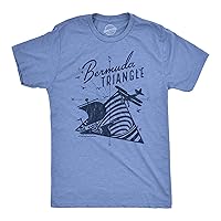 Mens Bermuda Triangle T Shirt Funny Vintage Retro Graphic Novelty Tee for Men