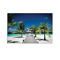 KOGORA Posters Coastal Wall Art Palm Tree Beach Summer Poster Canvas Art Poster Poster for Room Aesthetic Posters & Prints on Canvas Wall Art Poster for Room 20x30inch(50x75cm)