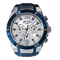 Del Mar 50395 52.5mm Stainless Steel Quartz Watch w/Silicone Band in Blue with a White dial