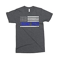 Threadrock Men's Trump 2020 Police Blue Line Flag T-Shirt