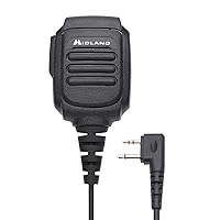 Midland- AVPH10 Handheld Two-Way Radios - Shoulder Speaker Mic with Rotating Clip for GMRS - GXT1000VP4 and all Midland Radios - Plug and Play Communication with Push-to-Talk Button - PTT Black