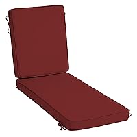 Arden Selections ProFoam Performance Outdoor Chaise Lounge Cushion 46 x 21, Classic Red