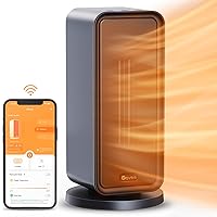 Govee Electric Space Heater, 1500W Smart Space Heater with Thermostat, WiFi & Bluetooth App Control, Works with Alexa & Google Assistant, Ceramic Heater for Bedroom, Office, Living Room, Black