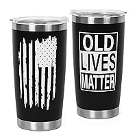 Funny Coffee Tumbler Mud Gifts for Men Dad Gift, 20 oz Dad Tumbler Cup Gift for Dad Birthday Christmas Gift Funny Cup(old life matters)