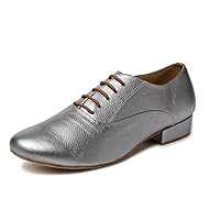 Minishion GL208 Men's Solid Leather Latin Ballroom Professional Social Dance Shoes