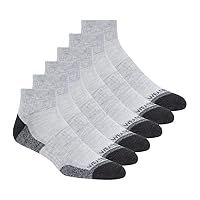 Weatherproof mens 6 Pack Quarter Crew Hiking Socks, Gray/Gray, 10 13 US