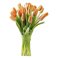 KaBloom PRIME OVERNIGHT DELIVERY - Mother’s Day Collection - PREMIUM 20 Orange Tulips - Farm Fresh Cut Flowers .Gift for Birthday,Easter, Valentine, Mother’s Day Fresh Flowers