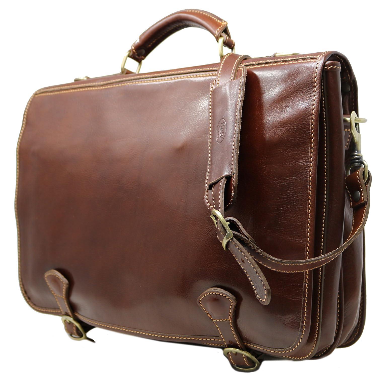 Floto Luggage Piazza Messenger Bag, Brown, One Size