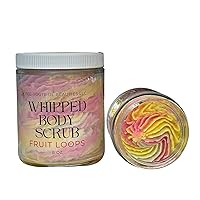 Fruit Loops | Whipped Beeswax+ Coconut Oil Body Scrub | Exfoliate & Moisturize Skin | Deeply Hydrating and Gently Exfoliating Body Scrub for Women and Men - 8 Oz