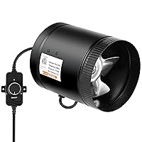 iPower 6 Inch Inline Booster Duct Fan 275 CFM with Speed Controller, HVAC Exhaust Ventilation Blower for Basements, Bathrooms, Kitchens, Workshopsand Attics, Low noise