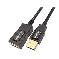 Amazon Basics 2-Pack USB-A 2.0 Extension Cable, for Printer, Mouse or Keyboard, Male to Female, 480Mbps Transfer Speed, 3.3 Foot, Black