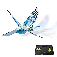 MUKIKIM eBird Blue Pigeon - Flying RC Bird Toy for Kids. Indoor/Outdoor Remote Control Bionic Flapping Wings Bird Helicopter. USB Recharging