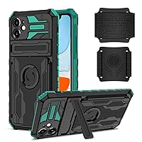 ZORSOME for iPhone 11 Pro Max Heavy Duty Shockproof Satnd Case,Sports Armband Case for iPhone 11 Pro Max,with 360° Rotatable & Detachable Wristband,Green
