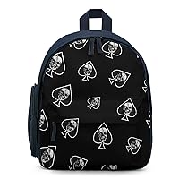 Skull Ace of Spades Travel Backpacks Funny Shoulder Bag Light Weight Multi-Pocket Daypack