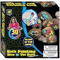 Amav Toys Glow in The Dark Rock Painting Kit- All Supplies Included - Non-Toxic Acrylic Paint- Craft & Spread Positivity Around Your Community- Perfect Screen-Free & Group Activity for Kids Aged 6+
