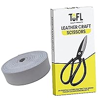 Save with TOFL's Bundle Of Leather Craft Scissors and a White Leather Strap 1