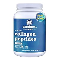 Zammex Collagen Peptides Powder, 90 Servings, Unflavored Instant Powdered, Pure Hydrolyzed Collagen Protein Powder (Type I, III) 100% Grass Fed, Paleo & Keto, Non-GMO, for Skin Hair Nail Joint
