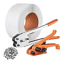 Banding Strapping Kit with Strapping Tensioner Tool, Banding Sealer Tool, 3280 ft Length PP Band, 1000 Metal Seals, Pallet Packaging Strapping Banding Kit Banding Packaging Strapping for Packing