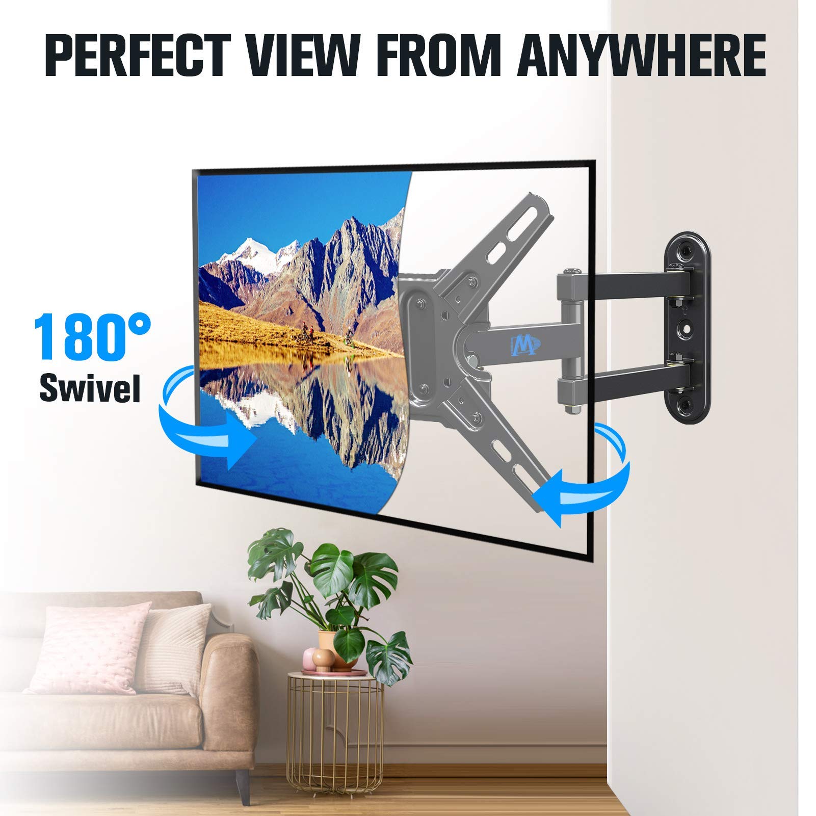 Mounting Dream MD2268-LK Tilt TV Wall Mount for 37-70 Inch TVs, Tilt TV Mount and MD2465 TV Mount Swivel and Tilt for Most 13-42 Inch TVs and Monitors, Max VESA 200x200mm, Loading 50 lbs