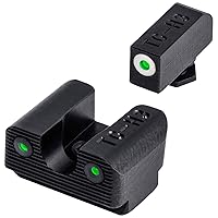 TRUGLO Tritium Pro Night Sights, Compatible with Glock Handgun Models | Compact Durable Glow-in-The-Dark Front & Rear Gun Sight Set with Focus Lock Front Ring