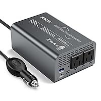 BESTEK 400W Pure Sine Wave Power Inverter - DC 12V to 110V AC Converter, Fast Car Charger Adapter with 30W USB-C/18W Quick Charge/Dual 110V AC Outlet, Car Plug Adapter Outlet for Laptop