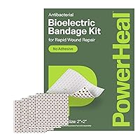 Bioelectric Bandage Kit for Wound Care & Healing – Single Layer Includes Wound Hydrogel, Suits Sensitive Skin & Can Be Cut to Fit – for Cuts, Abrasions, Blisters, Burns – 4-Pack, 2” x 2”