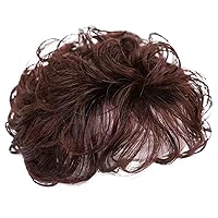 Hair Toppers for Women, Curly Synthetic Hair Topper,5.1'' Breathable Toppers Hair Pieces, Fluffy Clip in Natural Wig Toppers for Thinning Hair, Dark Brown, Hairpieces