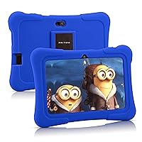 7 inch Kids Tablet, Quad Core Android 10, 32 GB ROM, WiFi, Bluetooth, Dual Camera, Educationl, Games, Parental Control, Kids Software Pre-Installed with Kids-Tablet Case, Blue