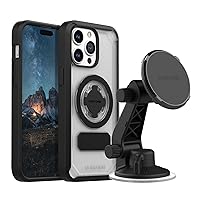 Rokform - iPhone 15 Pro Max Crystal Case + Magnetic Windshield Suction Phone Mount