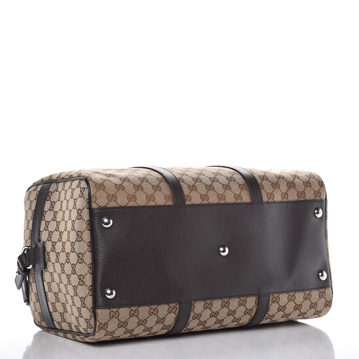 Gucci Savoy large duffle bag in beige and ebony Supreme | GUCCI® US