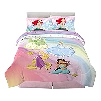 Disney Princess Ariel Kids Bedding Super Soft Comforter And Sheet Set, 5 Piece Full Size, 