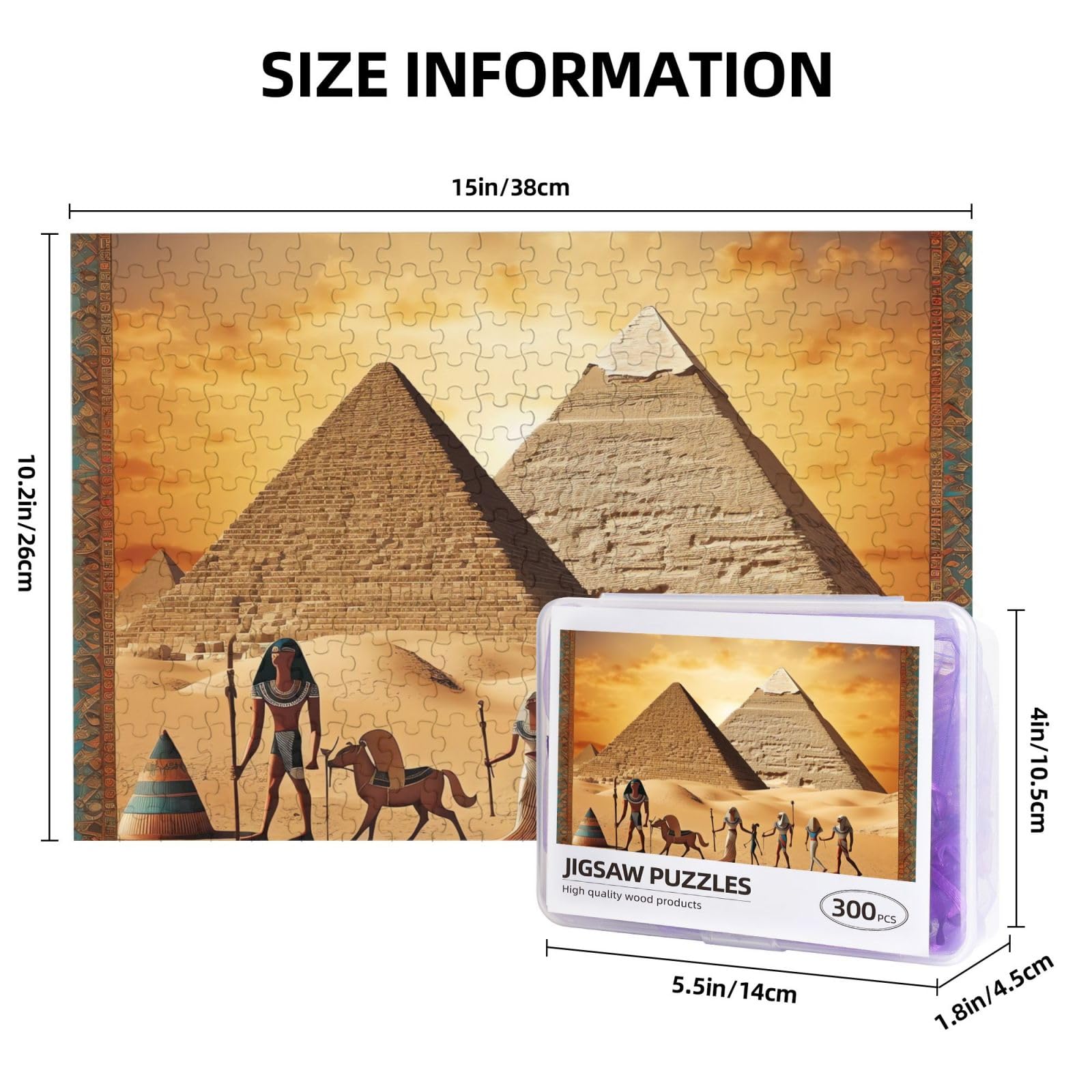 Ancient Egypt Puzzles 300 Pieces Personalized Jigsaw Puzzles Photos Puzzle for Family Picture Puzzle for Adults Wedding Birthday (29.5