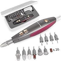 Professional Manicure and Pedicure Set Kit, Electric Nail Drill Machine, 10-Piece Attachments Plus 20 Sanding Bands, Electric Nail File Set, Hand Foot & Nail Tools [Upgraded Version]