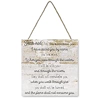 Inspirational Wall Art Decor for Home Fear Not, for I Have Redeemed You; I Have Called You by Name, You Are Mine Wooden Hanging Sign Rustic Quotes Wood Plaque for Living Room Bedroom 12x12 Inch