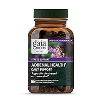 Adrenal Health Daily Support - with Ashwagandha, Holy Basil & Schisandra - Herbal Supplement to Help Maintain Healthy Energy and Stress Levels - 120 Liquid Phyto-Capsules (120 Count)