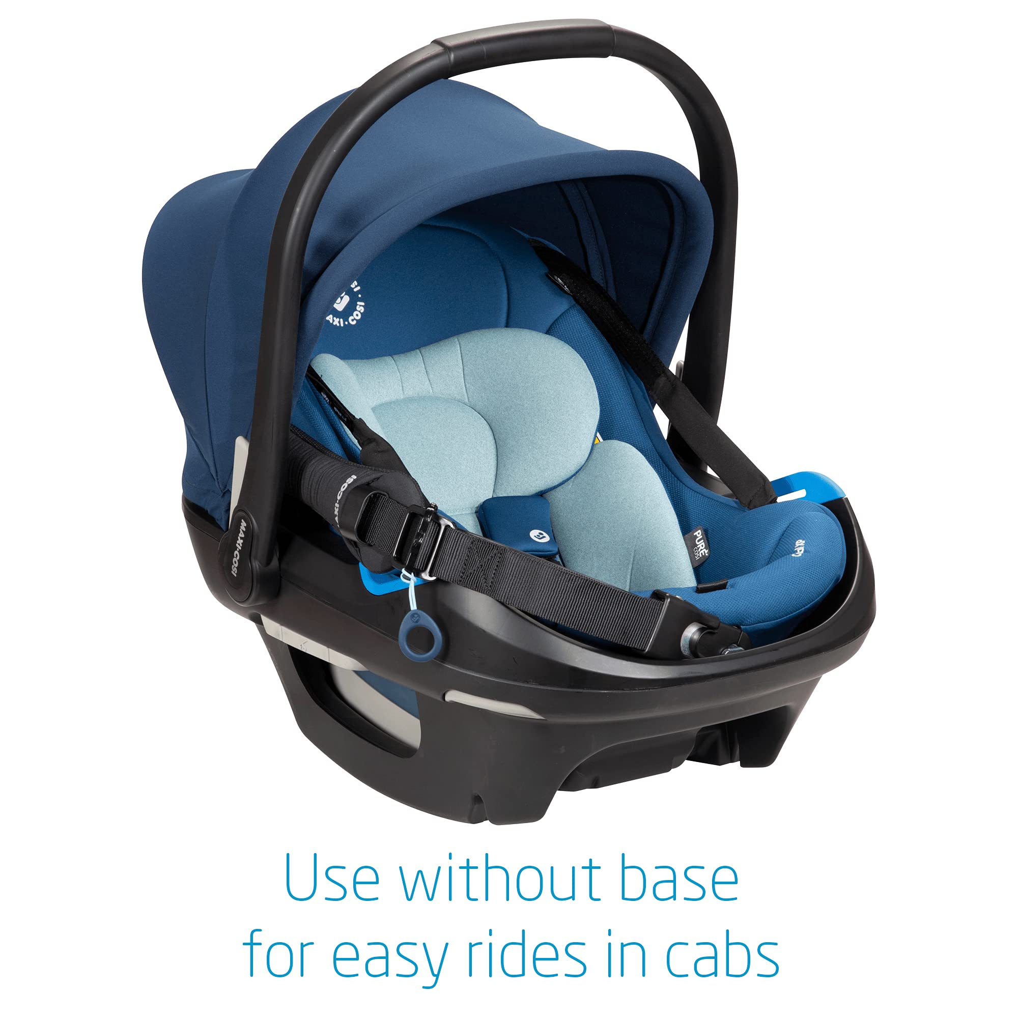 Maxi-Cosi Coral XP Infant Car Seat, Revolutionary 3-Piece Modular Nesting System for a More Comfortable, Intimate & Lightweight Carry, Essential Blue – PureCosi